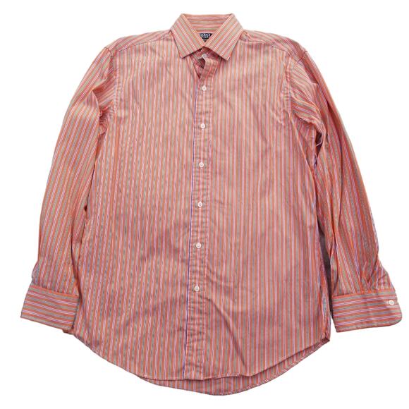 100% Cotton Orange Stripe ButtonUp Dress Shirt Polo Ralph Lauren Size 15.5 32/33 - Picture 7 of 7
